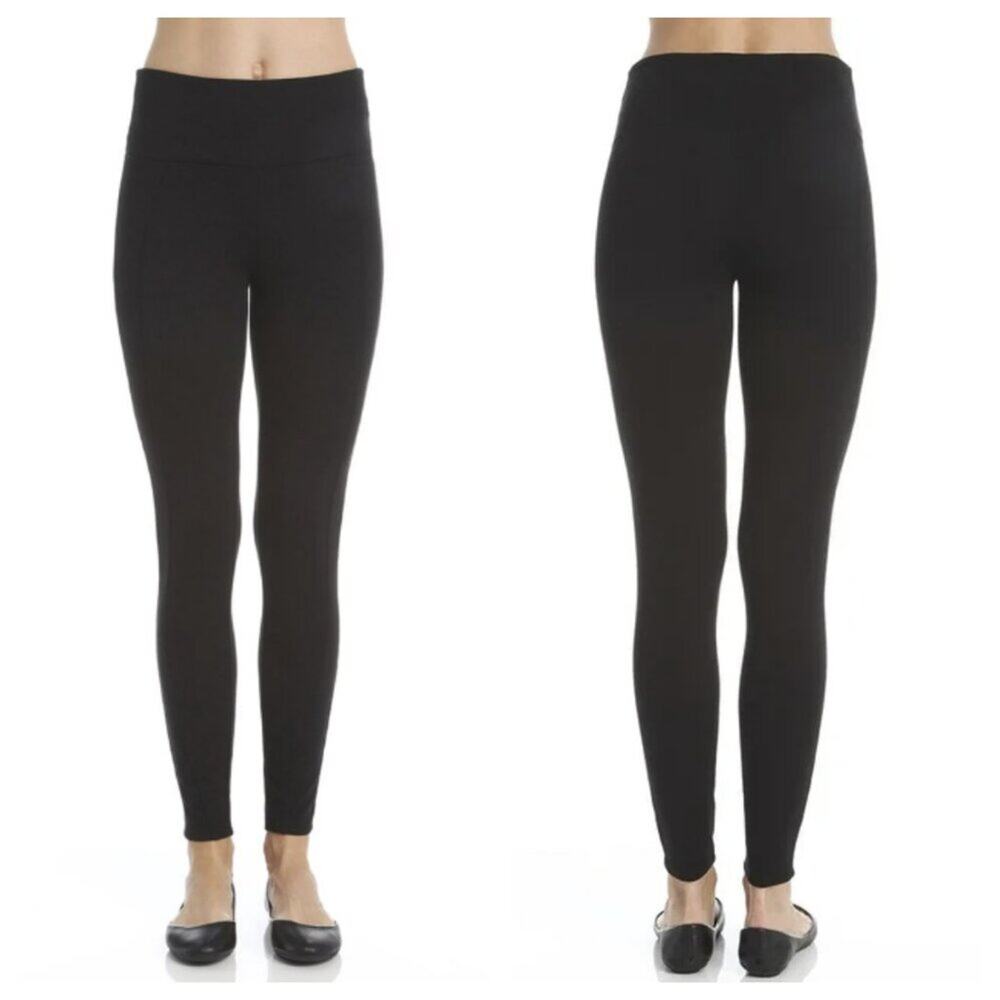 Assets by SPANX Women's Ponte Structured Leggings Black Size L